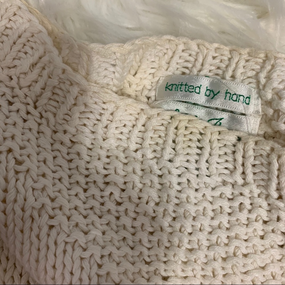 Hot Jazz by Christina Knit by hand! Vintage White boho sweater size medium - Picture 16 of 16